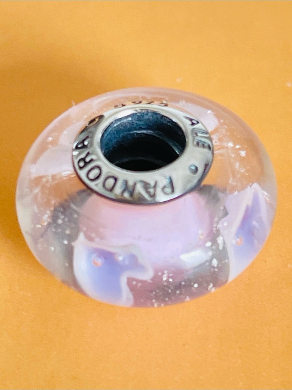 Pandora Purple Glass Charm Bead